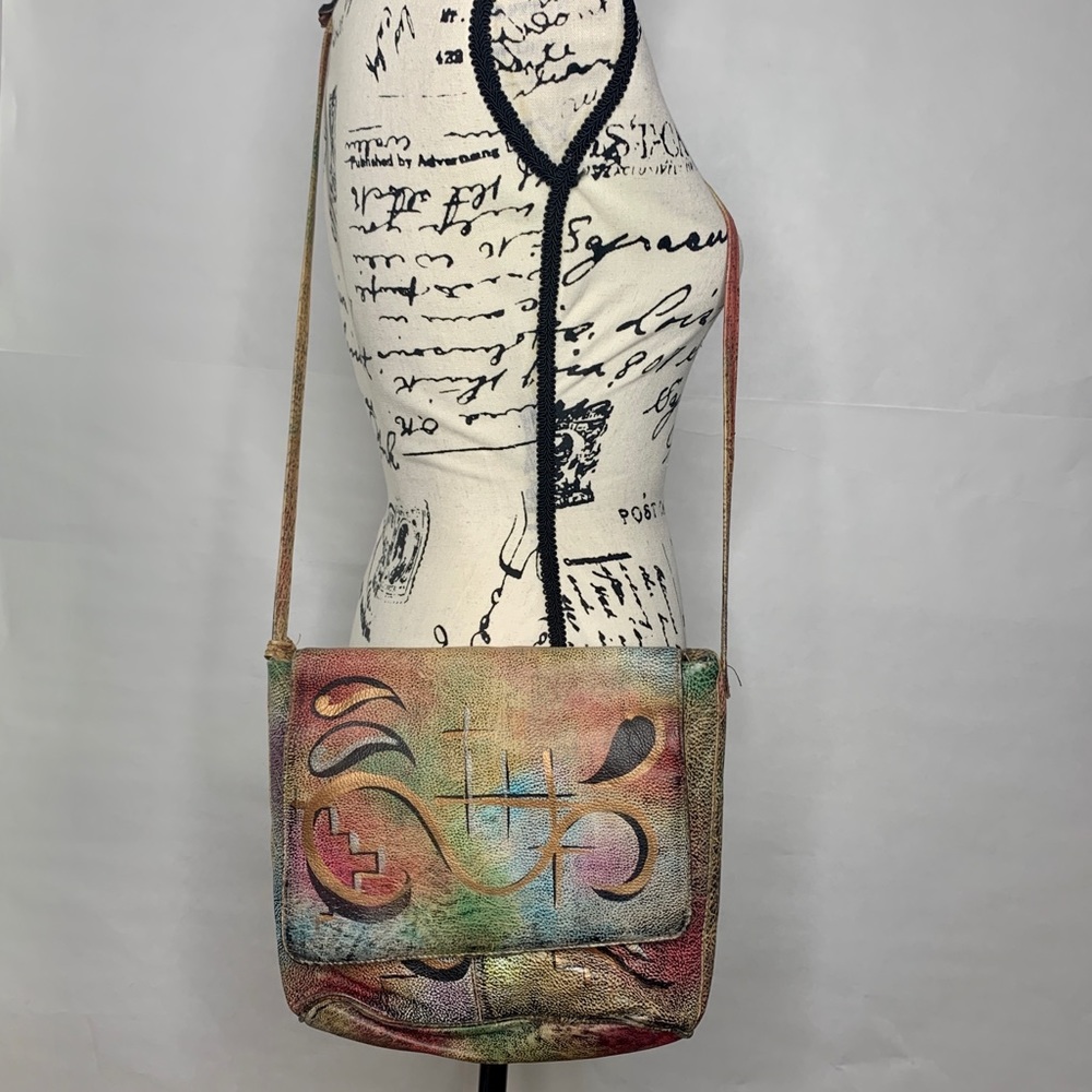 Vintage Hand painted Crossbody Shoulderbag - Picture 3 of 9